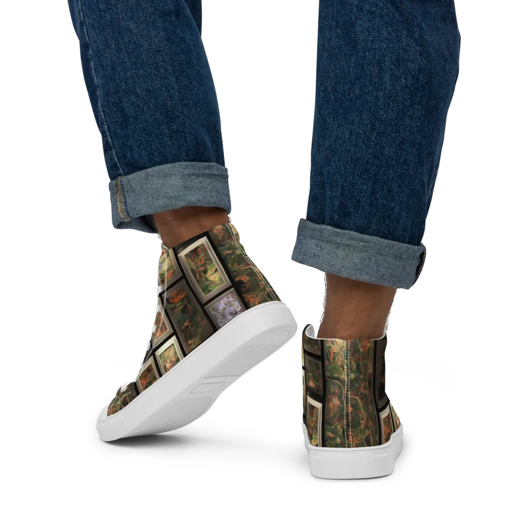 Curated Wilds on Men's High Top Canvas Shoes — Back