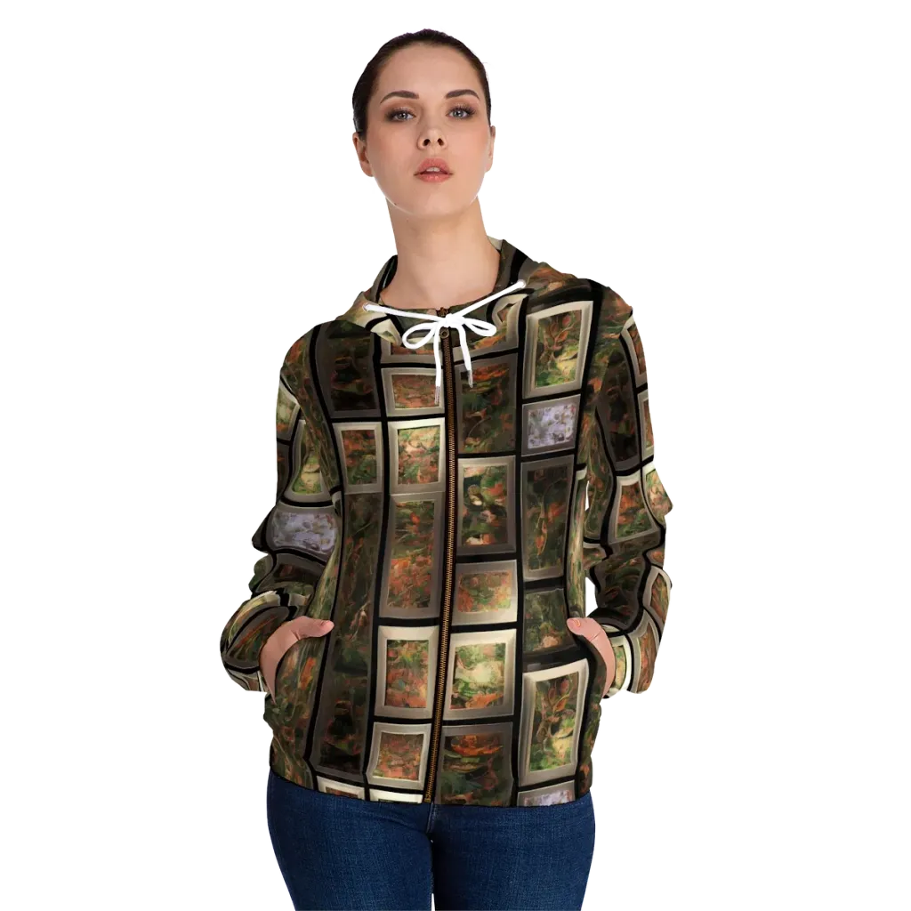 Curated Wilds on Women's Full-Zip Hoodie — Front On Person
