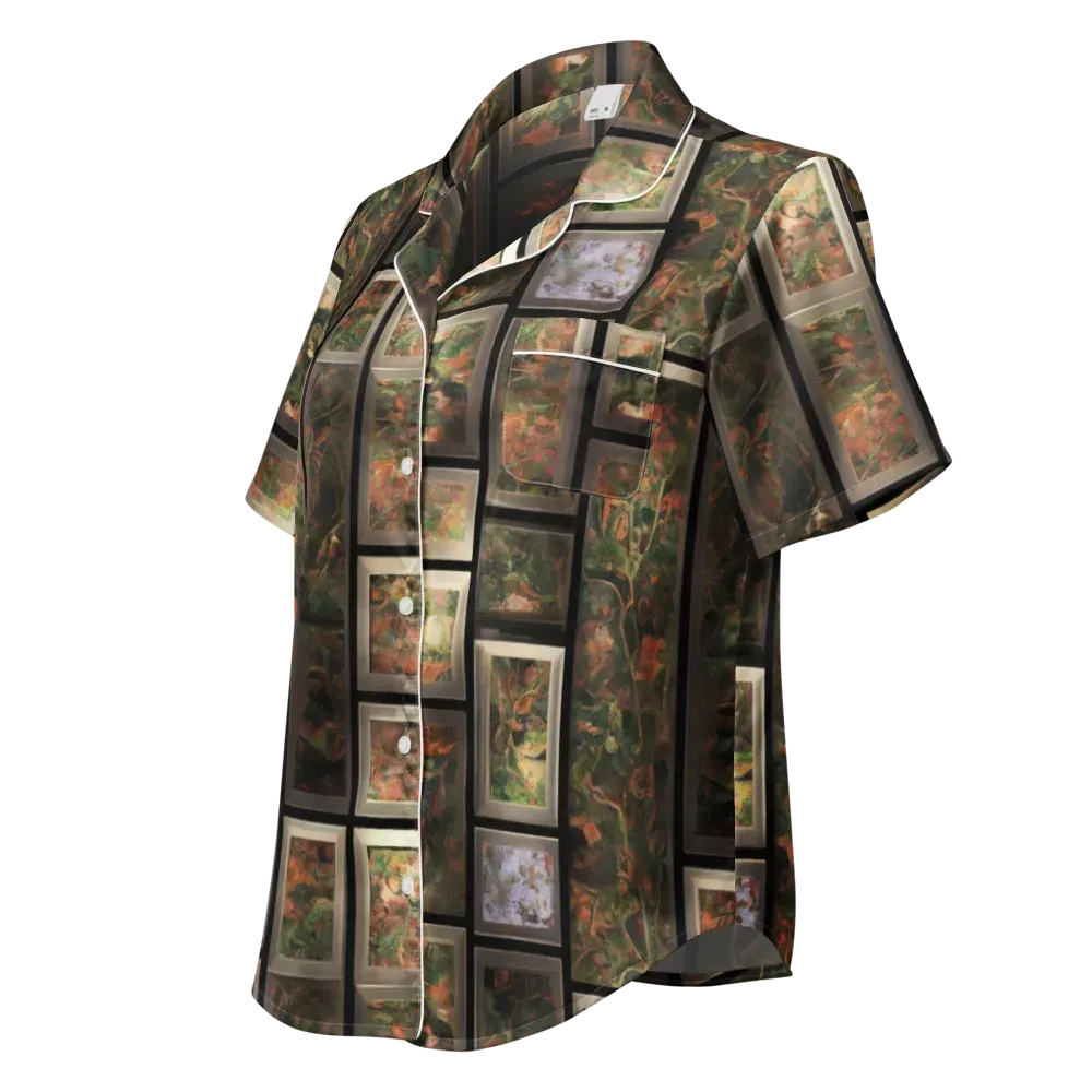 Curated Wilds on Women's Short Sleeve Pajama Top — Left Front