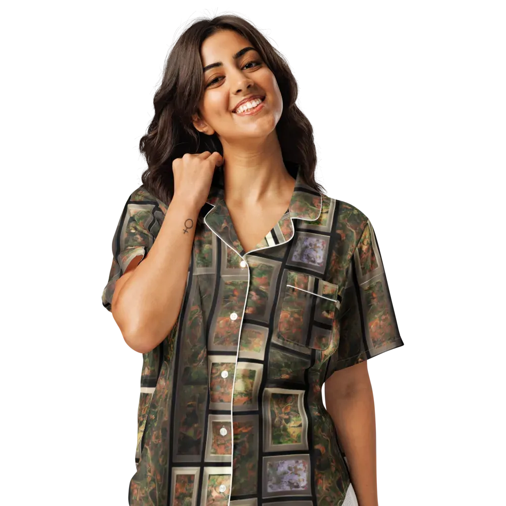 Curated Wilds on Women's Short Sleeve Pajama Top — Front