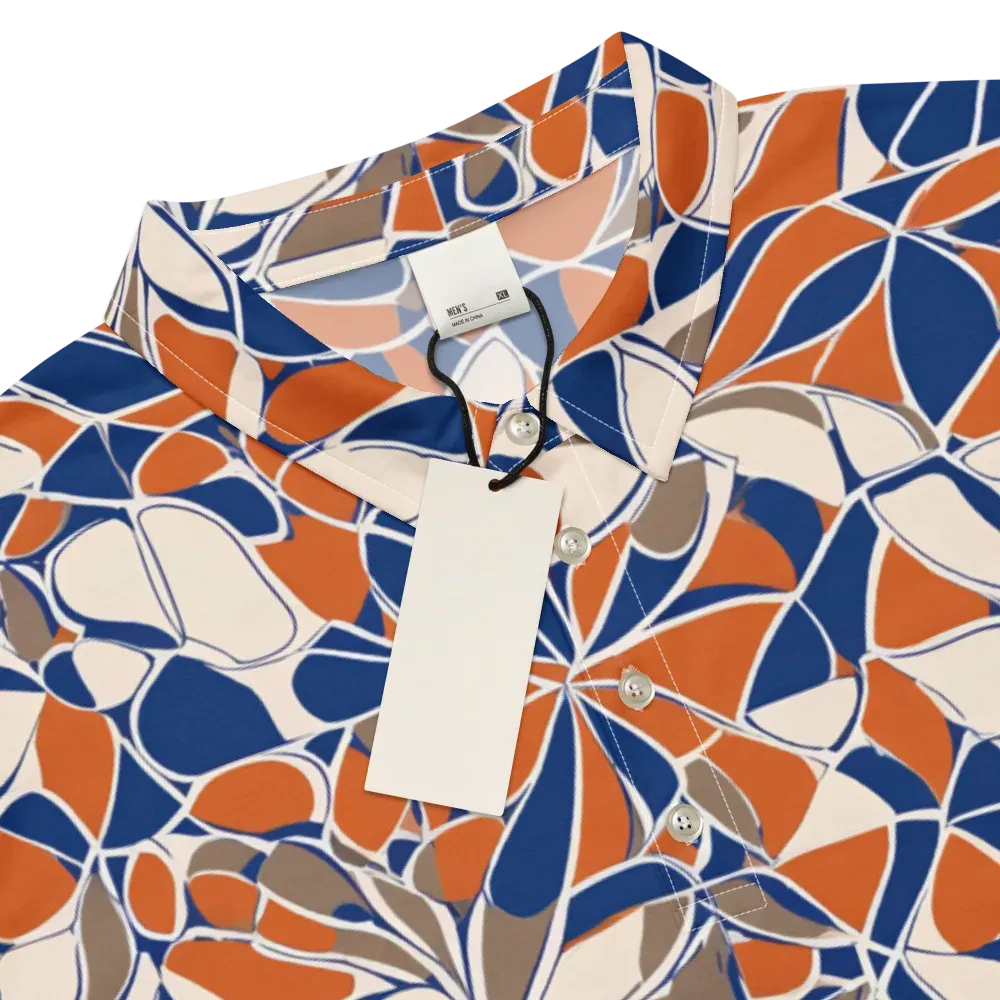 Cobalt Citrus Bloom on Men's Slim Fit Polo Shirt — Product details
