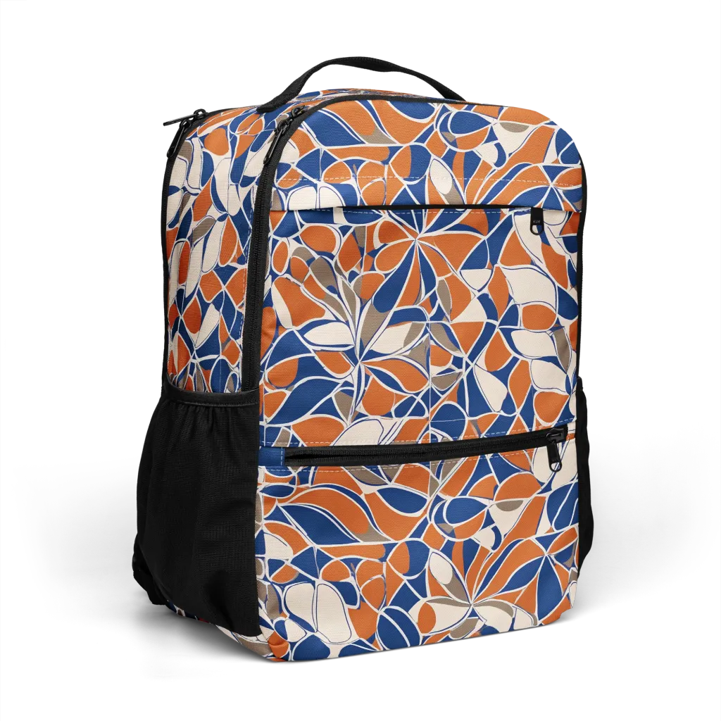 Cobalt Citrus Bloom on Utility Backpack — Right Front
