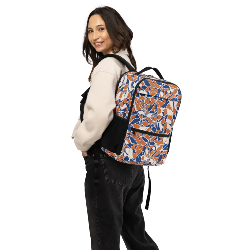 Cobalt Citrus Bloom on Utility Backpack — Back