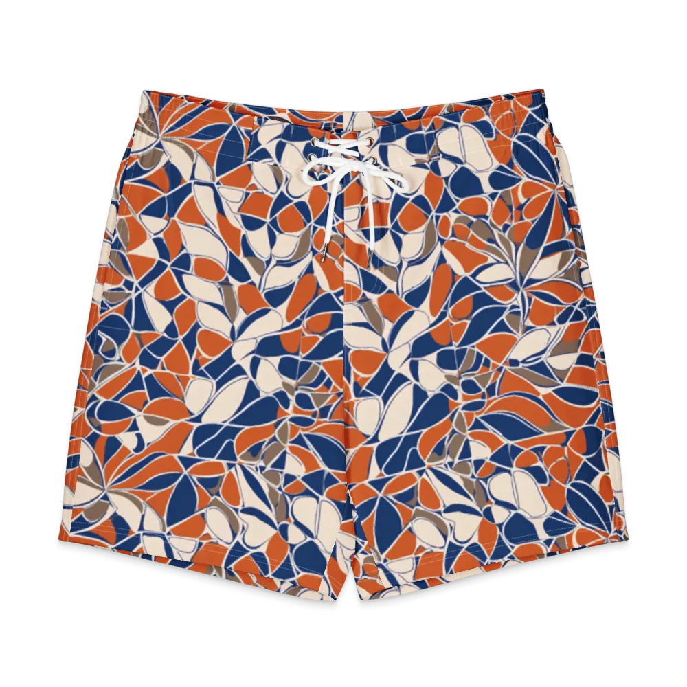 Cobalt Citrus Bloom on Men's Board Shorts — Front