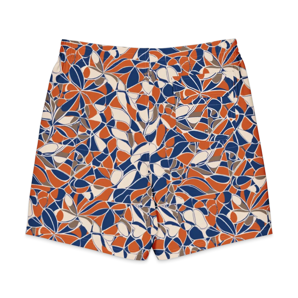 Cobalt Citrus Bloom on Men's Board Shorts — Back