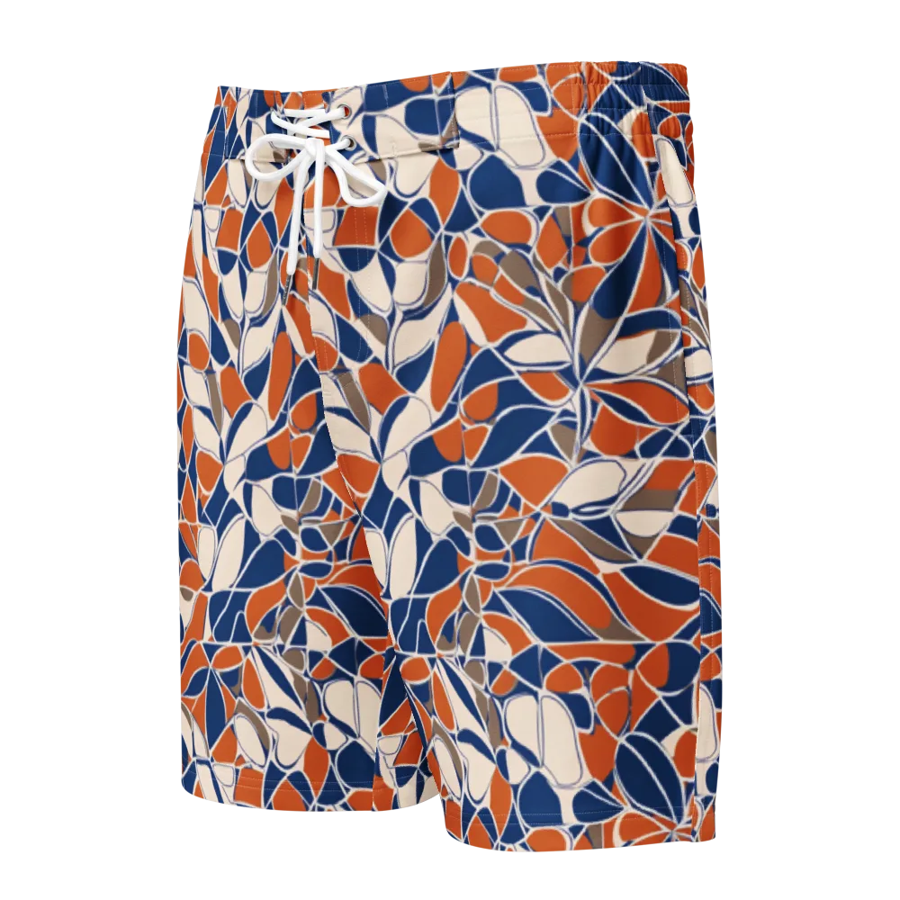Cobalt Citrus Bloom on Men's Board Shorts — Front