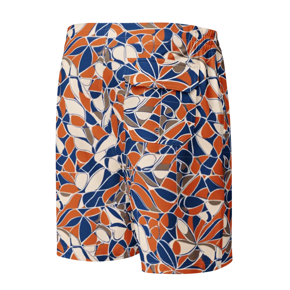 Cobalt Citrus Bloom on Men's Board Shorts — Back