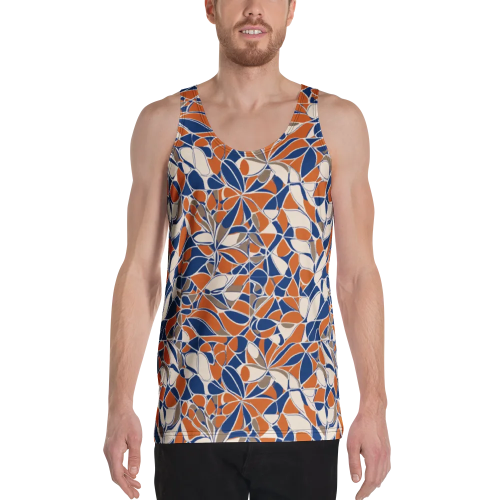 Cobalt Citrus Bloom on Men's Tank Top — Front