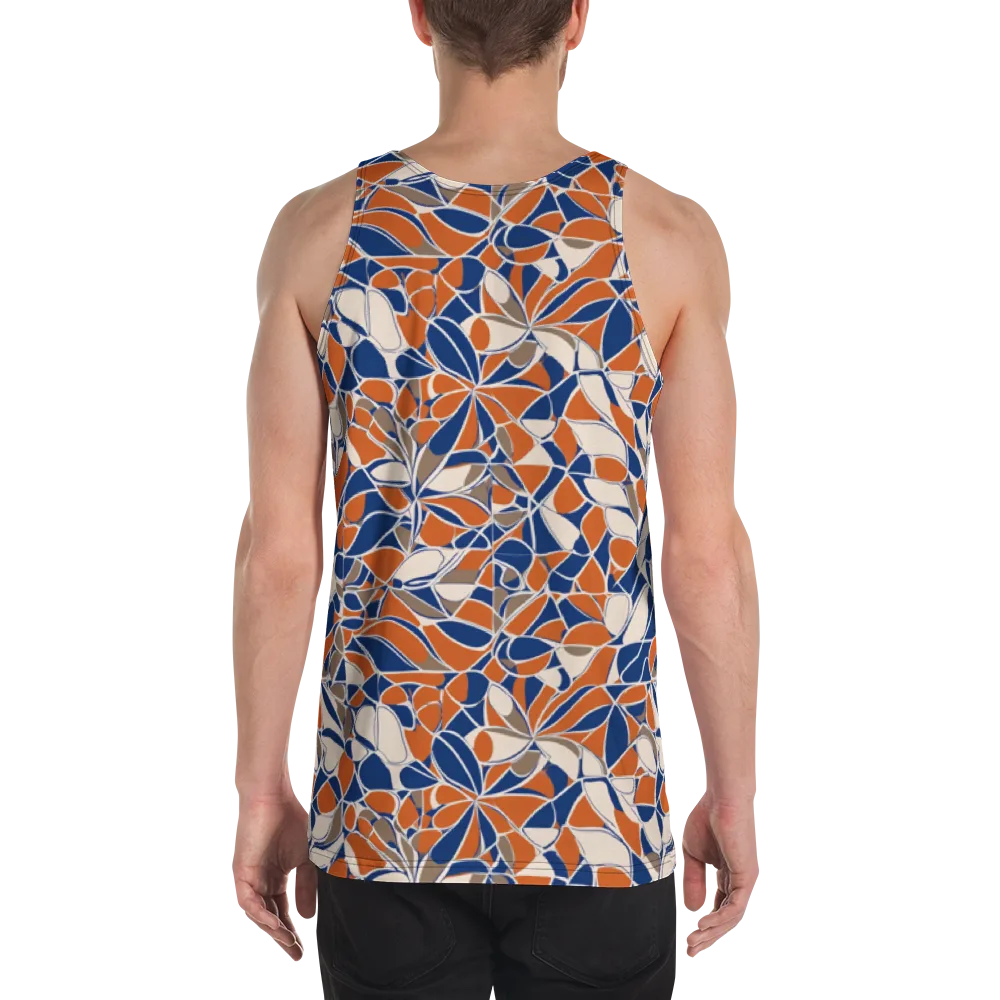Cobalt Citrus Bloom on Men's Tank Top — Back
