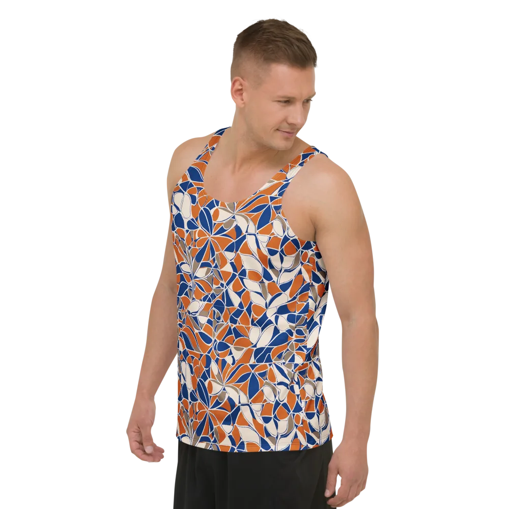 Cobalt Citrus Bloom on Men's Tank Top — Left Front