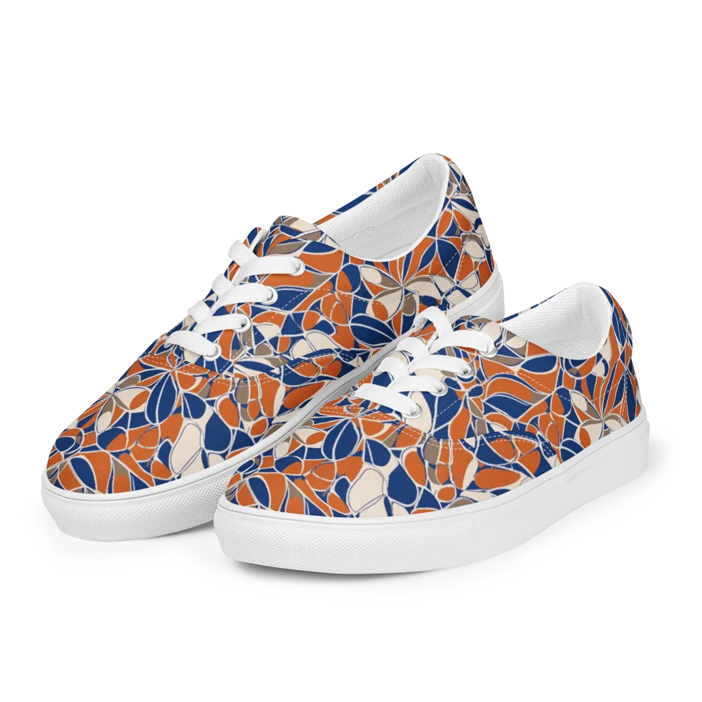 Cobalt Citrus Bloom on Men's Lace-Up Canvas Shoes — Left Front