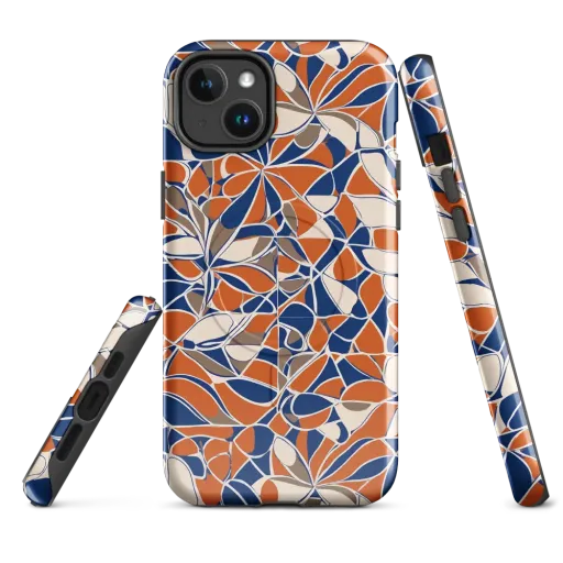 Cobalt Citrus Bloom on a MagSafe Tough Case for iPhone®