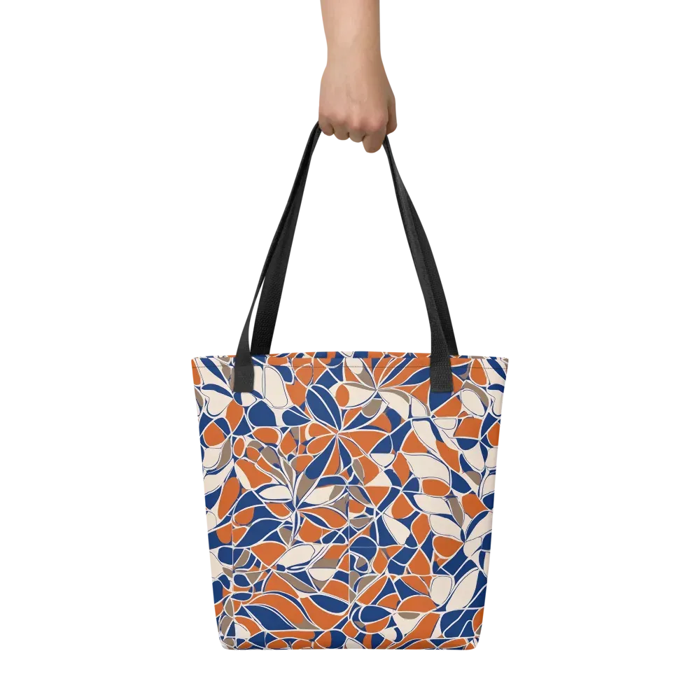 Cobalt Citrus Bloom on Tote Bag — Front