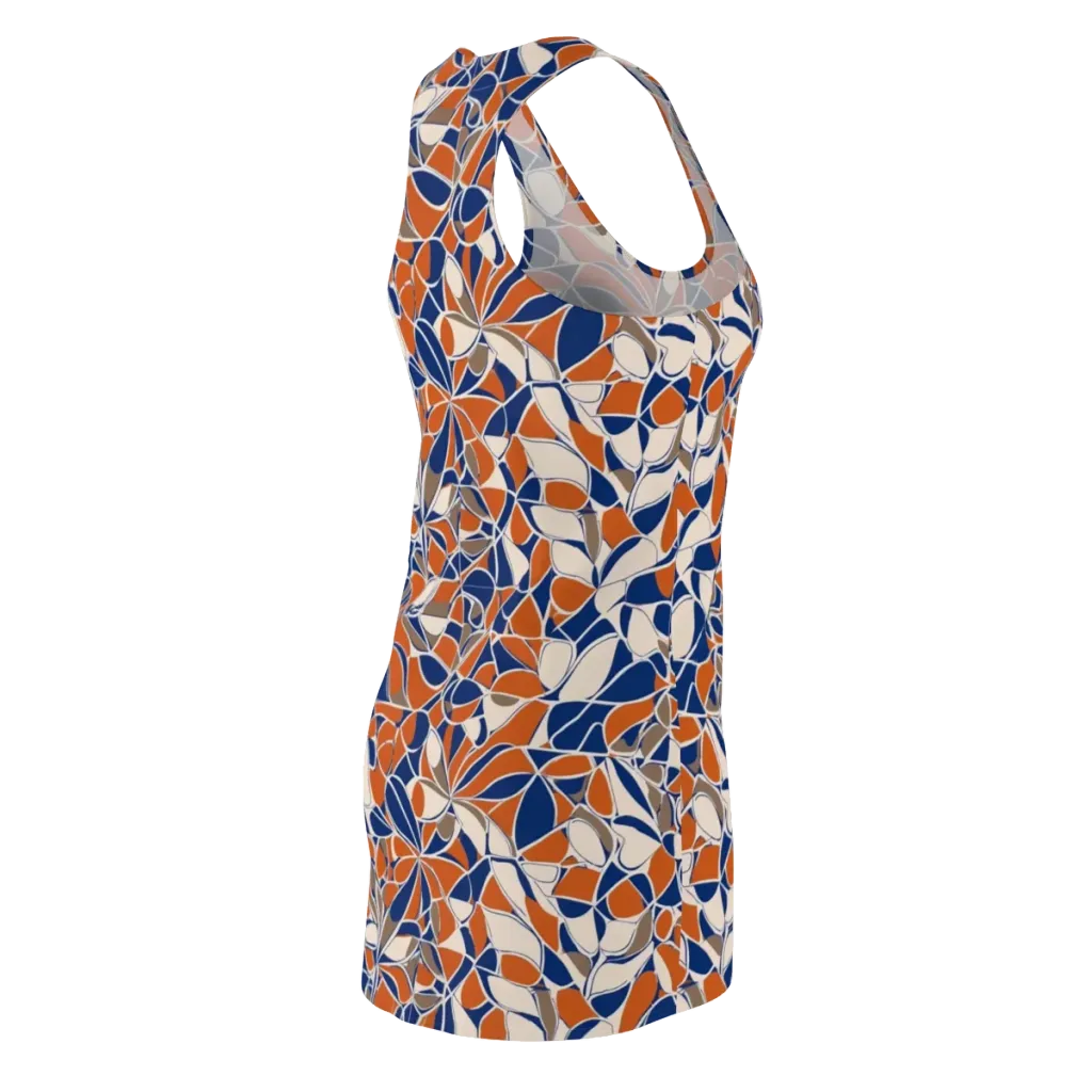 Cobalt Citrus Bloom on Racerback Dress — Back Side