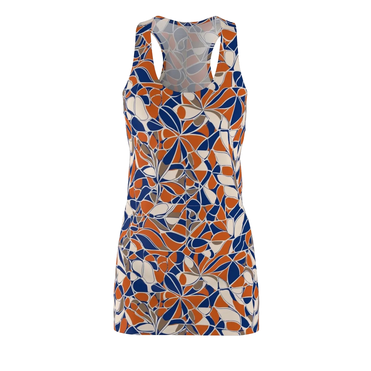 Cobalt Citrus Bloom on Racerback Dress — Front