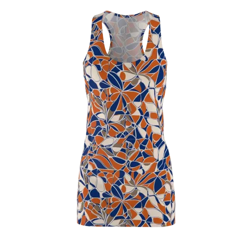 Cobalt Citrus Bloom on a Racerback Dress