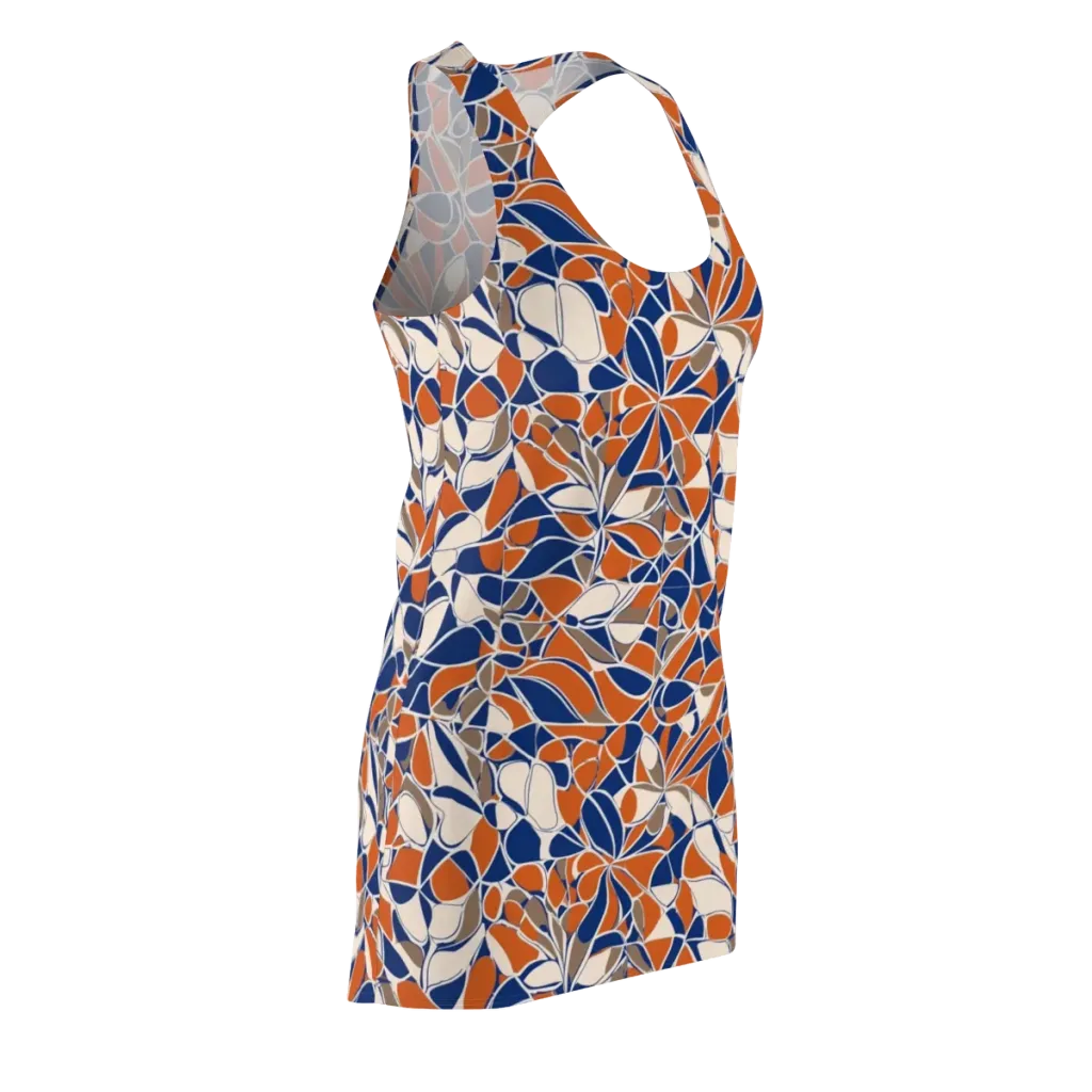 Cobalt Citrus Bloom on Racerback Dress — Front Side