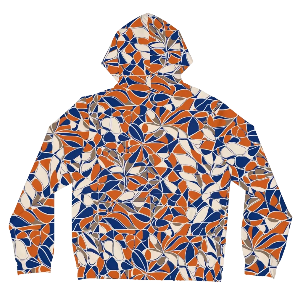 Cobalt Citrus Bloom on Women's Full-Zip Hoodie — Back