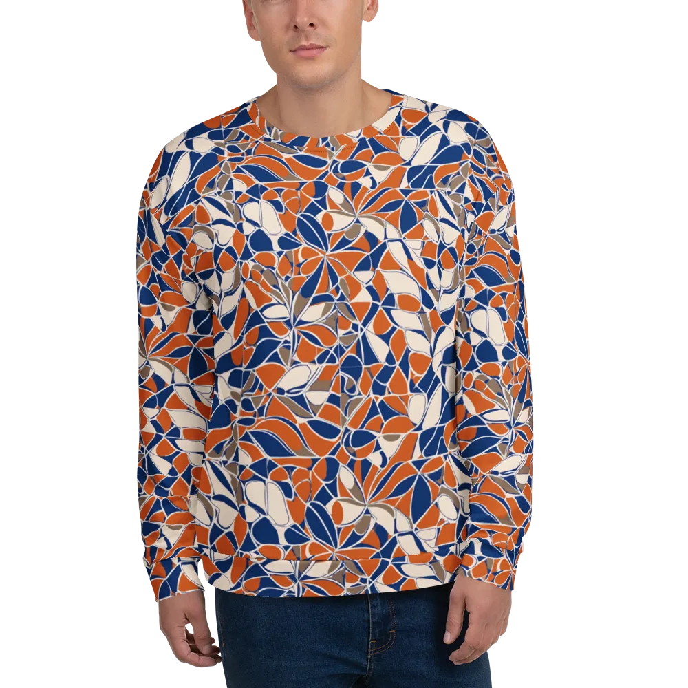 Cobalt Citrus Bloom on Sweatshirt — Front