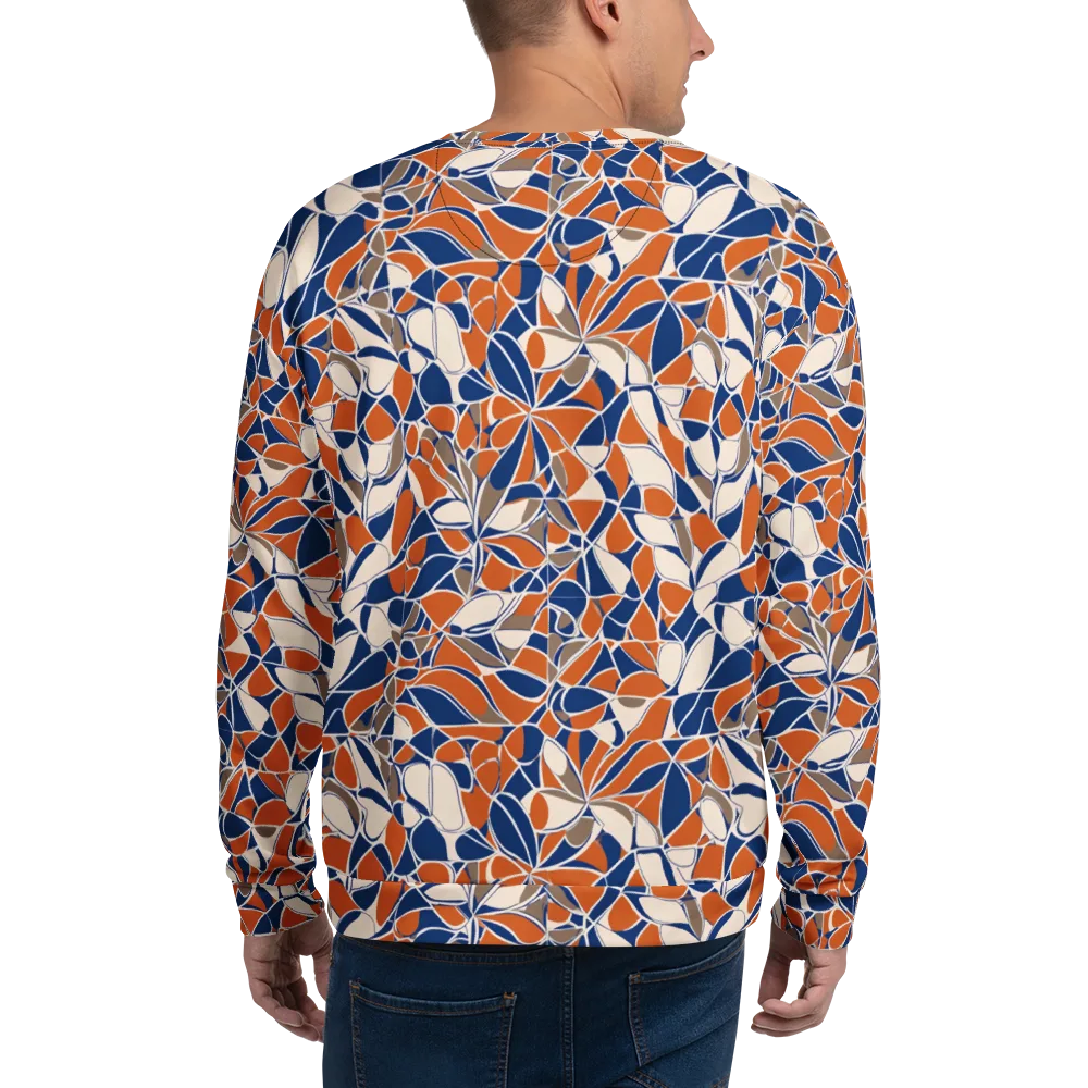 Cobalt Citrus Bloom on Sweatshirt — Back