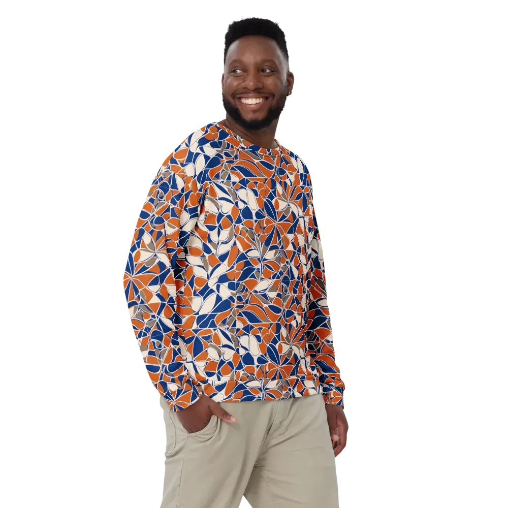 Cobalt Citrus Bloom on Sweatshirt — Front