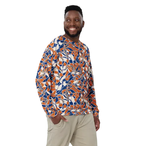 Cobalt Citrus Bloom on a Sweatshirt