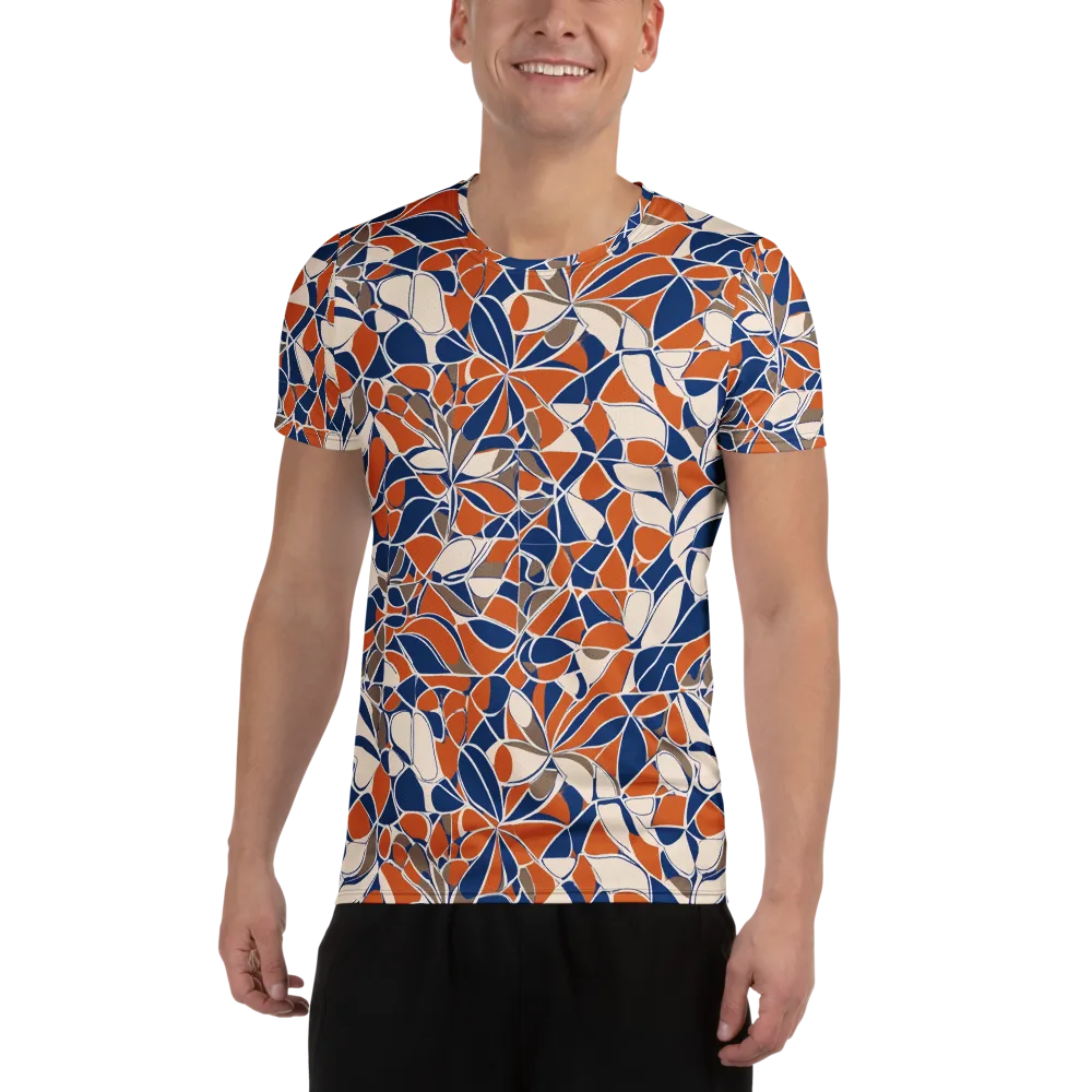 Cobalt Citrus Bloom on Men's Athletic T-Shirt — Front