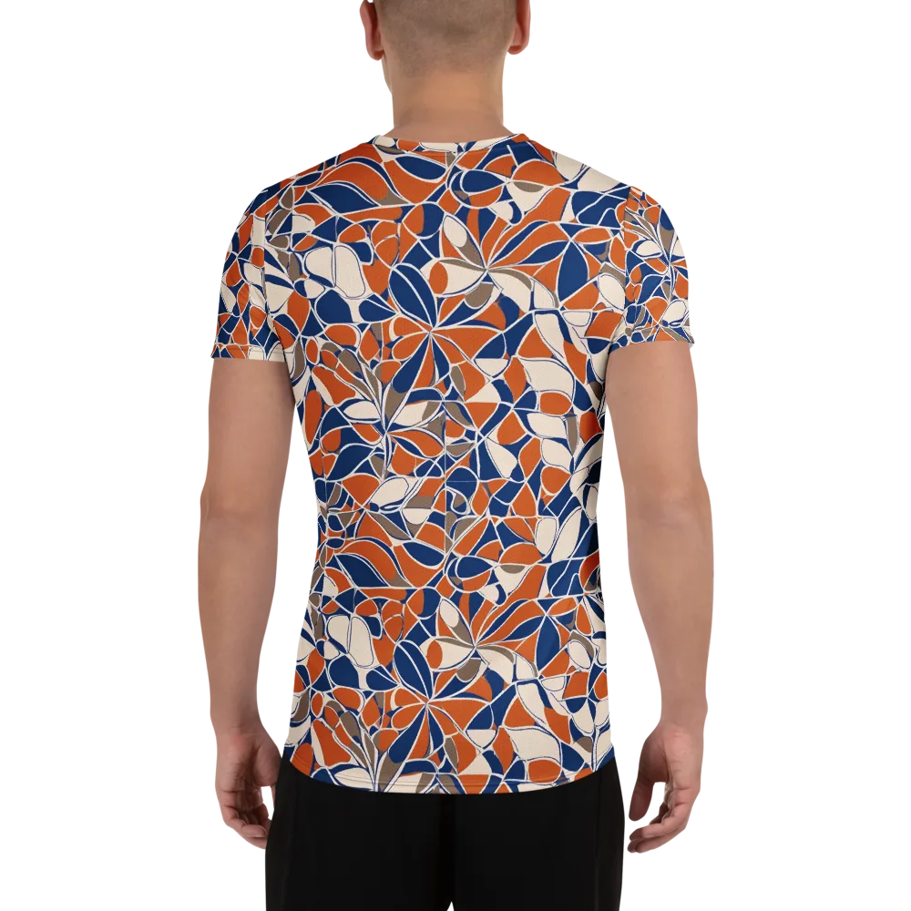 Cobalt Citrus Bloom on Men's Athletic T-Shirt — Back