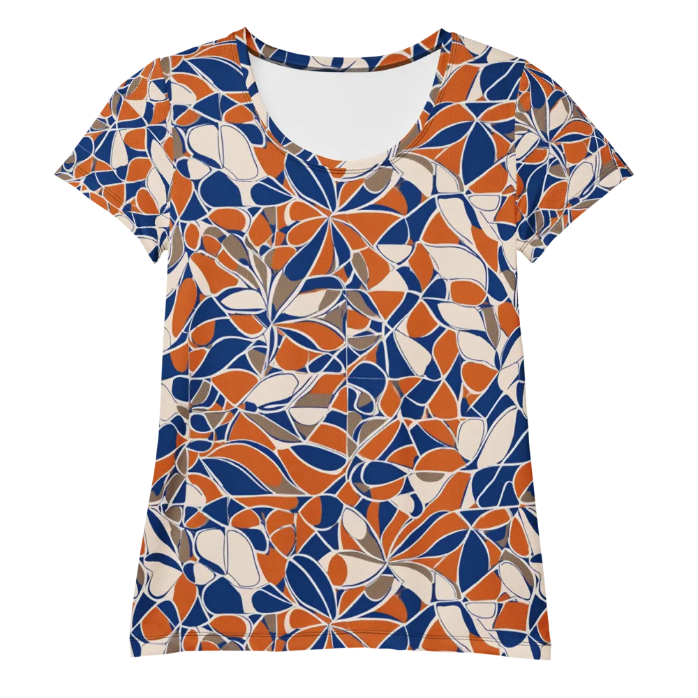 Cobalt Citrus Bloom on Women's Athletic T-Shirt — Front