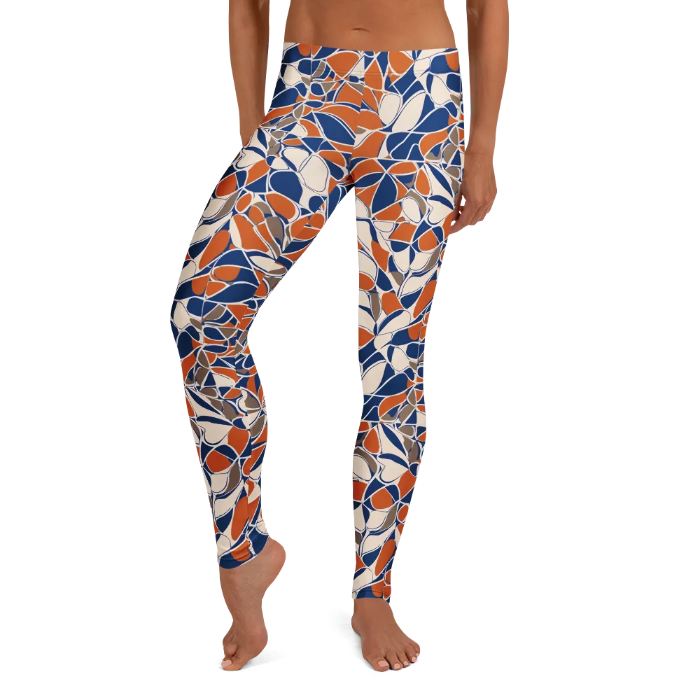 Cobalt Citrus Bloom on Leggings — Front