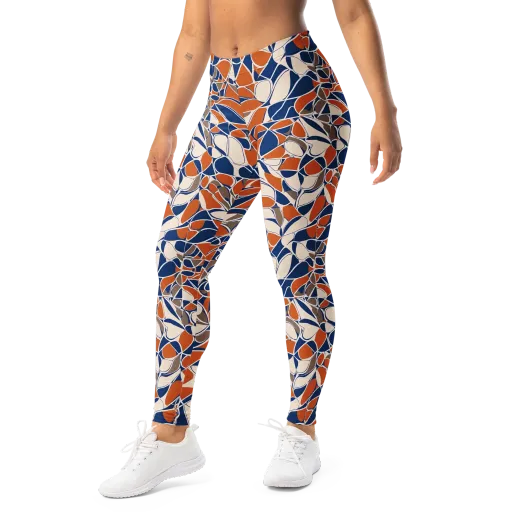 Cobalt Citrus Bloom on a Leggings