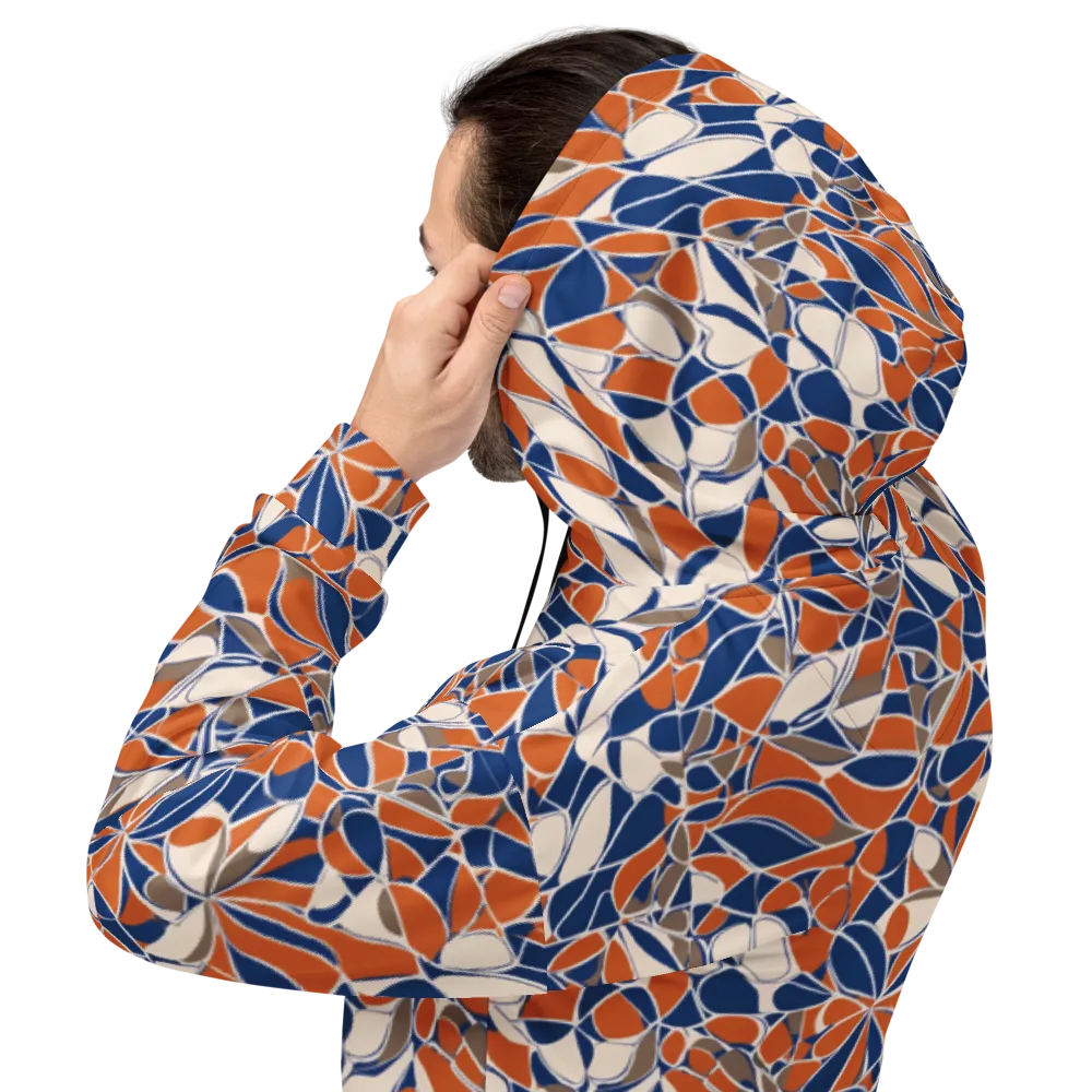 Cobalt Citrus Bloom on Hoodie — Back