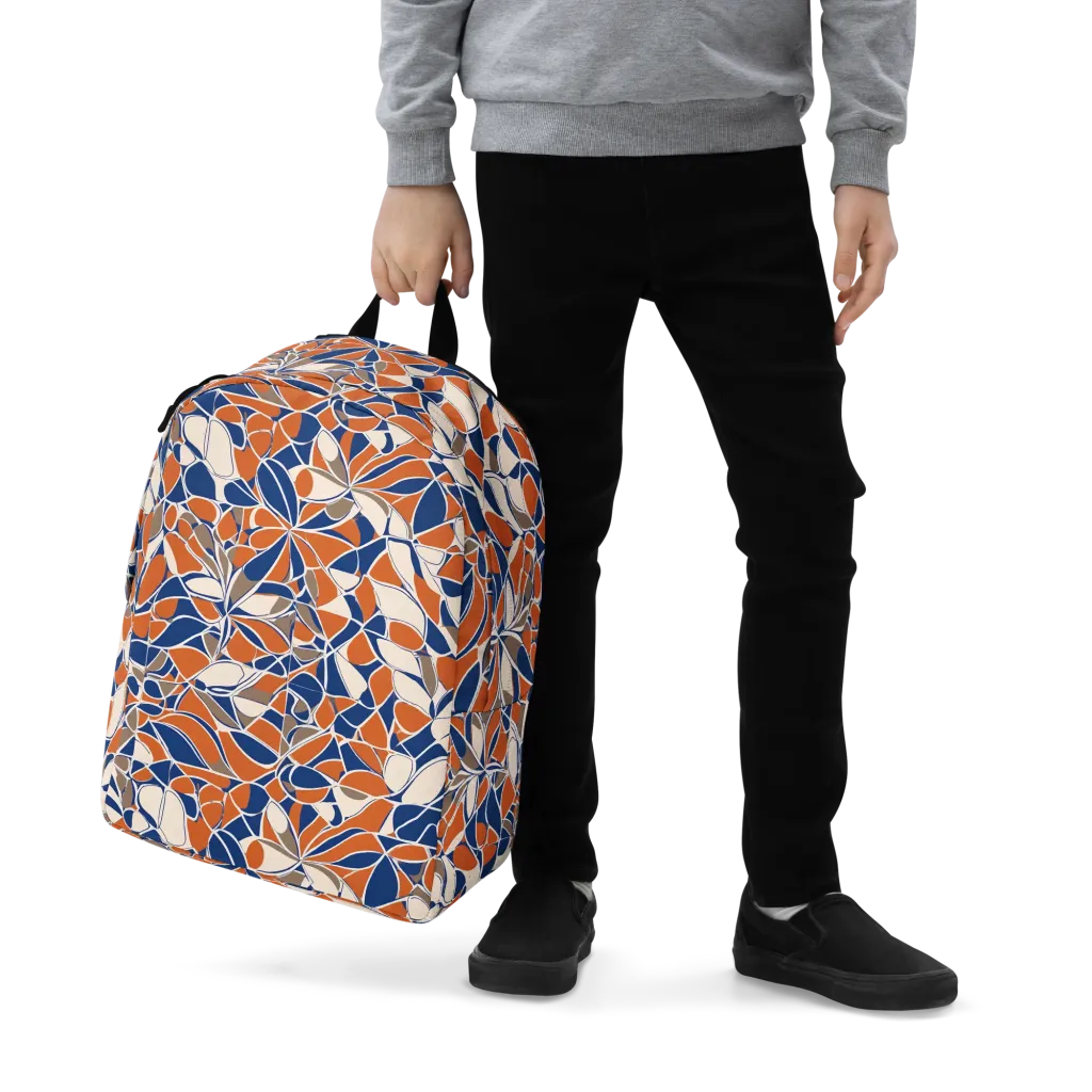 Cobalt Citrus Bloom on Minimalist Backpack — Zoomed-in