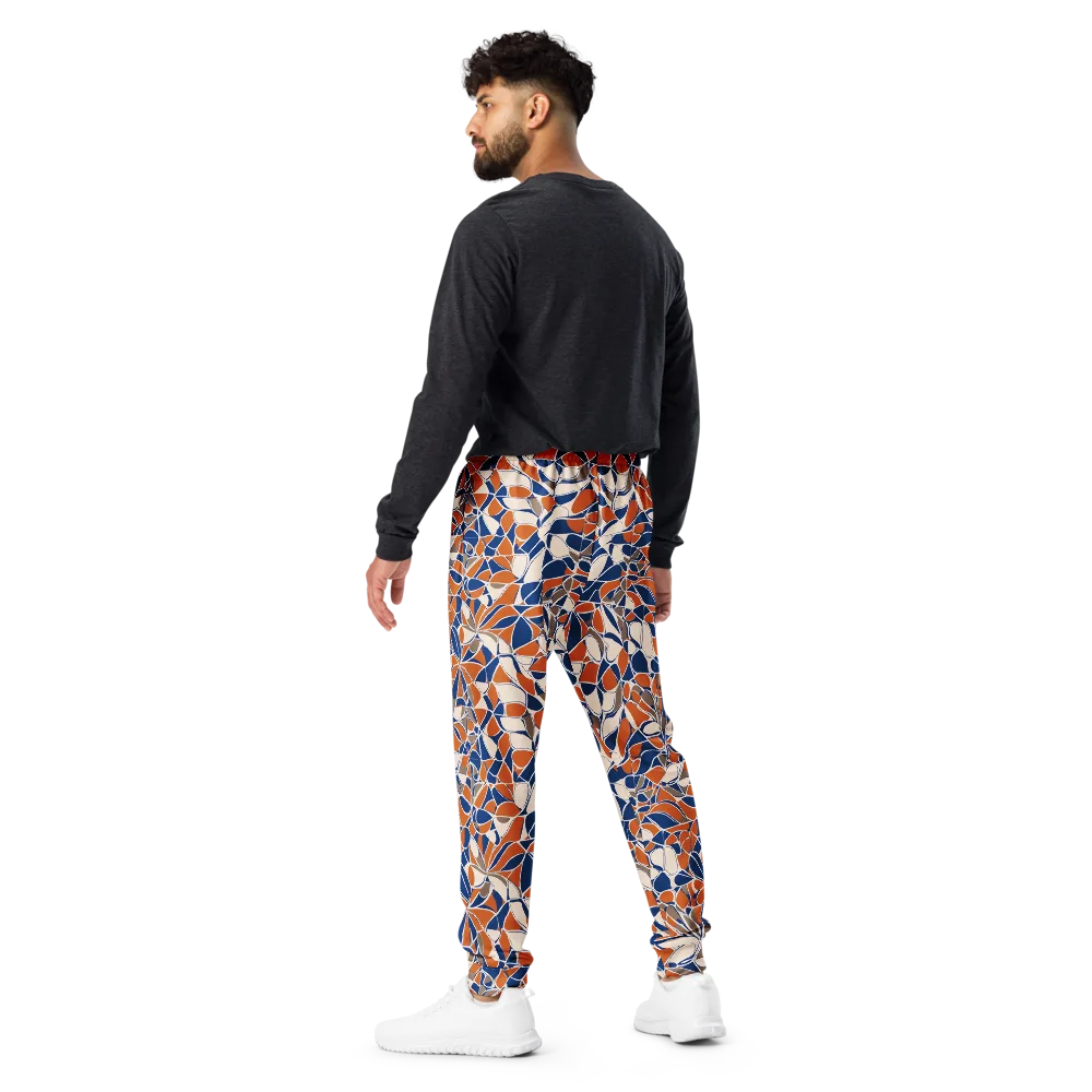Cobalt Citrus Bloom on Men's Joggers — Back