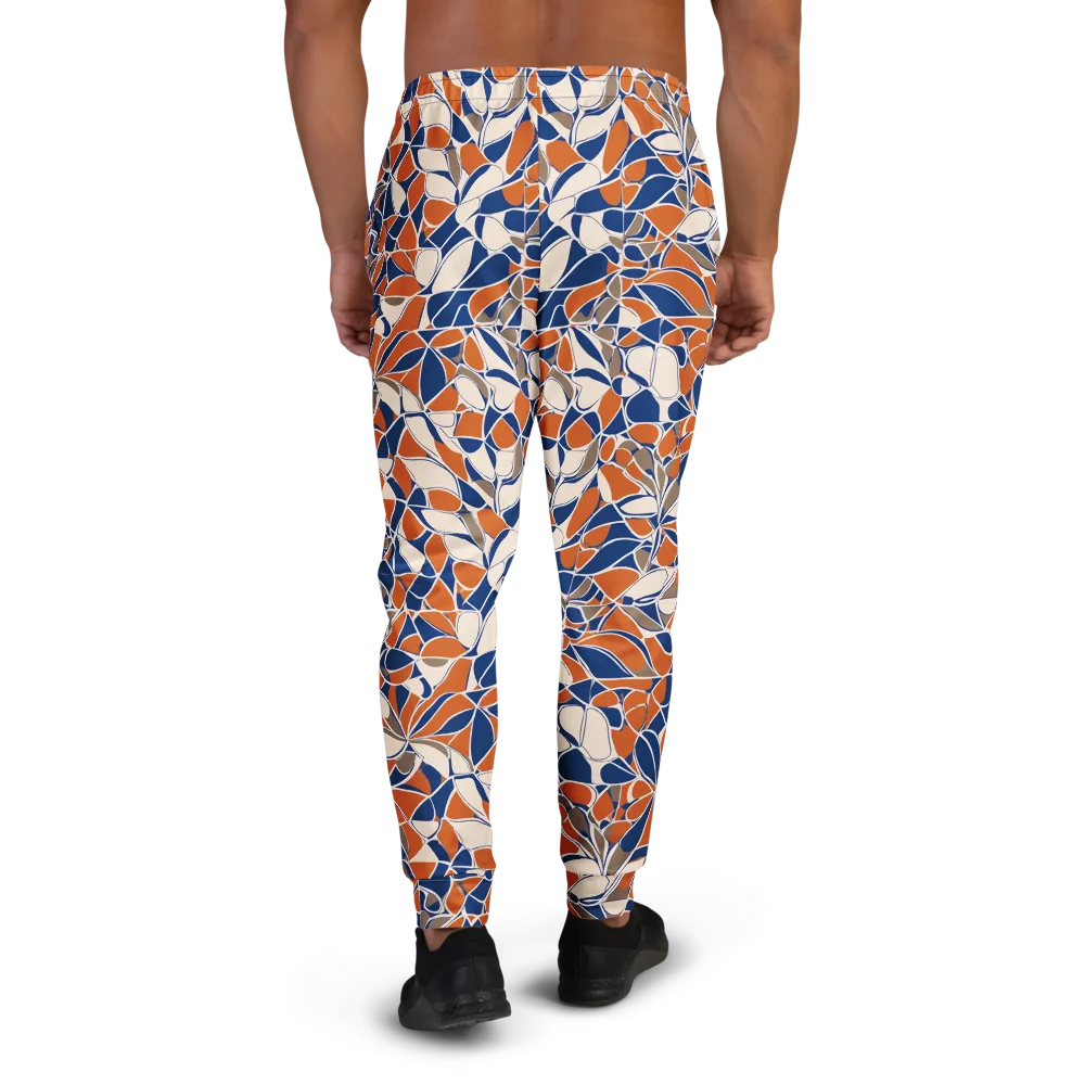 Cobalt Citrus Bloom on Men's Joggers — Back