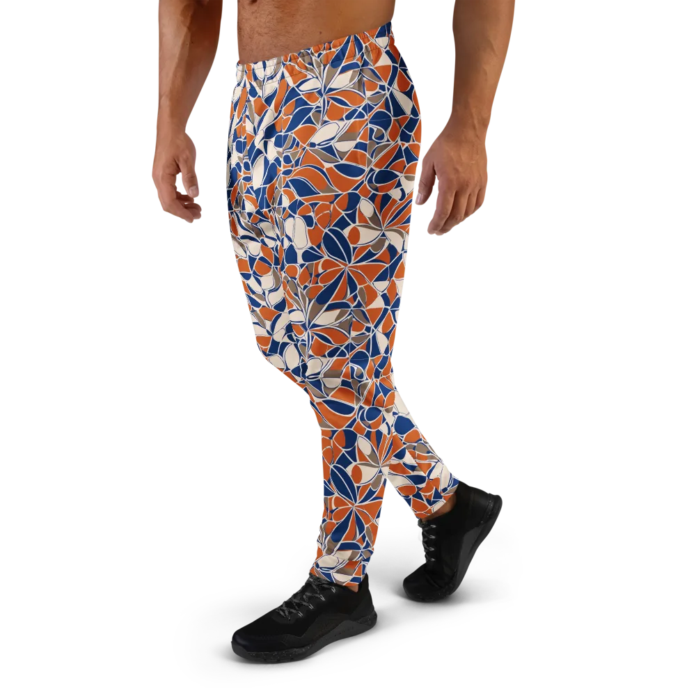 Cobalt Citrus Bloom on Men's Joggers — Left