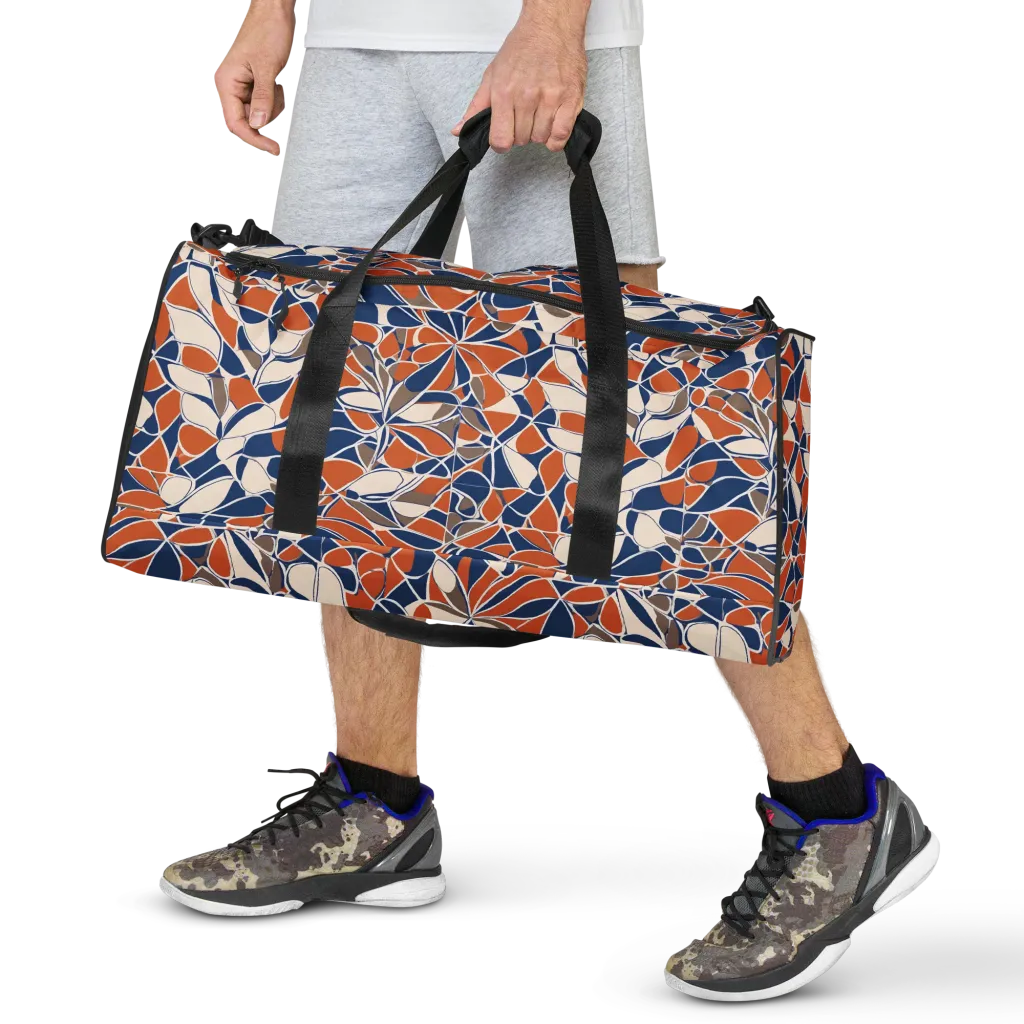 Cobalt Citrus Bloom on Duffle Bag — Front