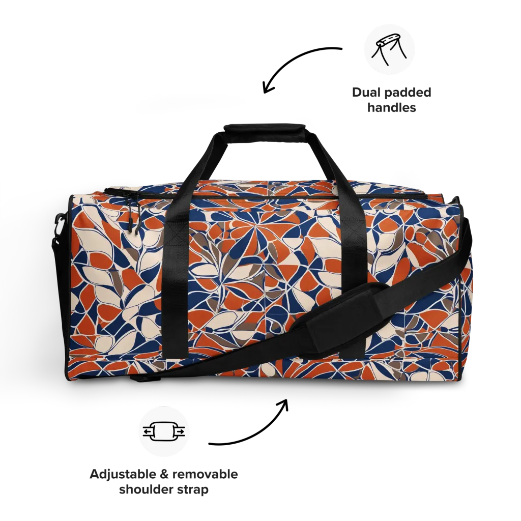 Cobalt Citrus Bloom on Duffle Bag — Front
