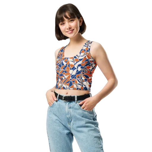 Cobalt Citrus Bloom on a Crop Top