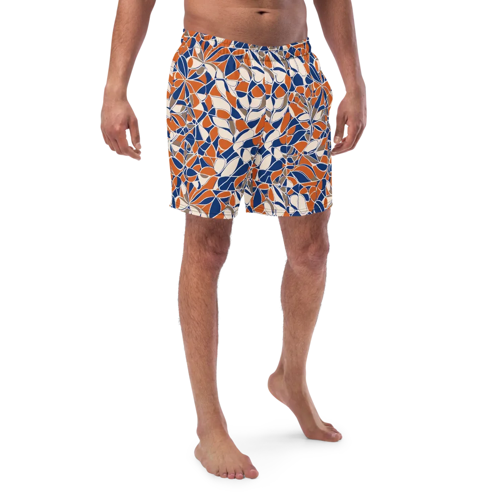Cobalt Citrus Bloom on Swim Trunks — Front