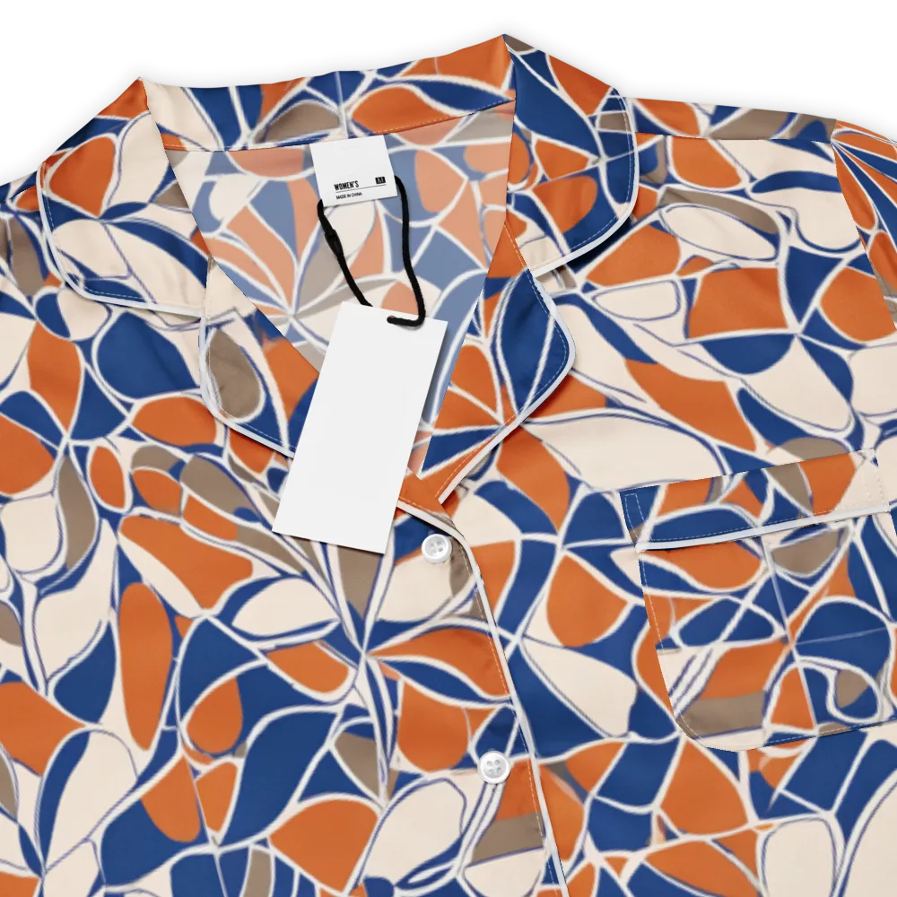 Cobalt Citrus Bloom on Women's Short Sleeve Pajama Top — Product details