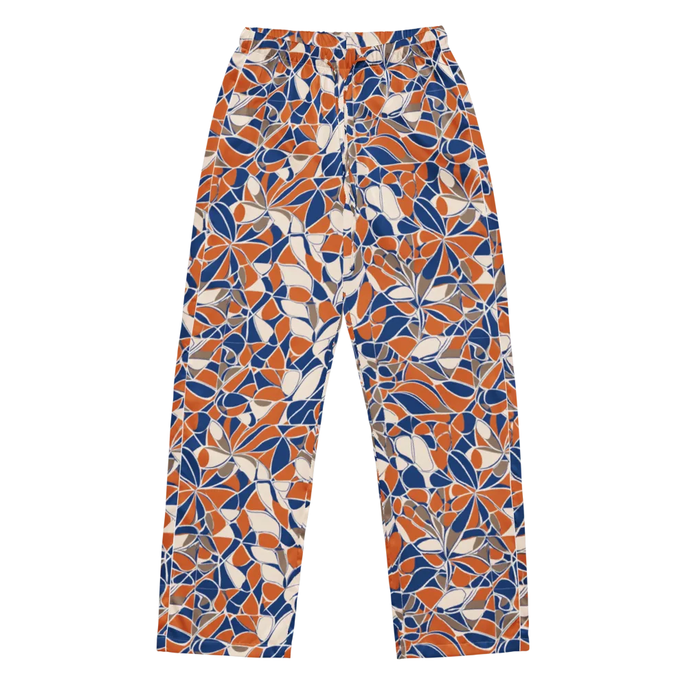 Cobalt Citrus Bloom on Women's Pajama Pants — Front