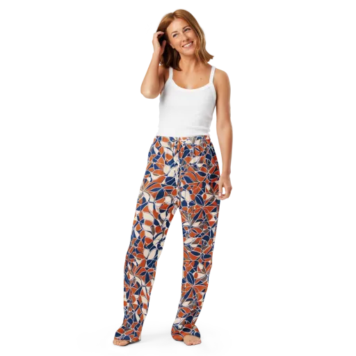 Cobalt Citrus Bloom on a Women's Pajama Pants