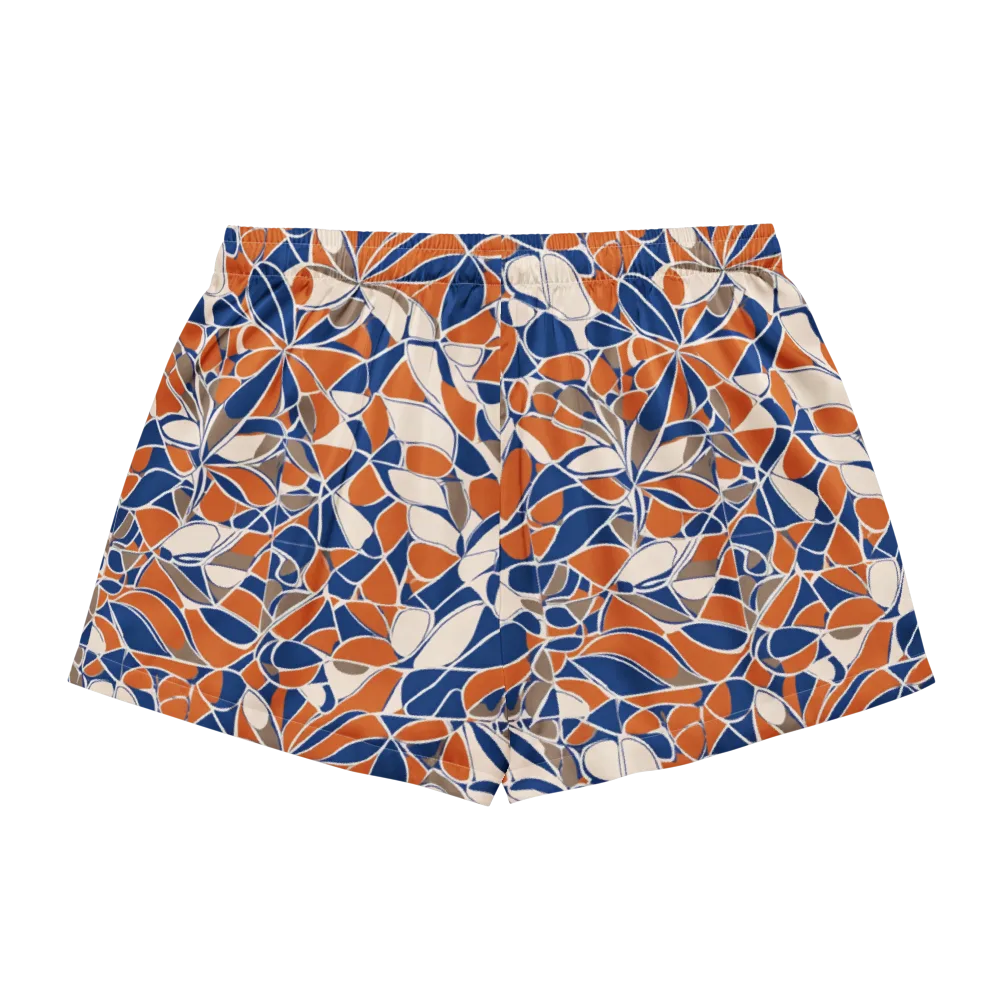 Cobalt Citrus Bloom on Women's Pajama Shorts — Back
