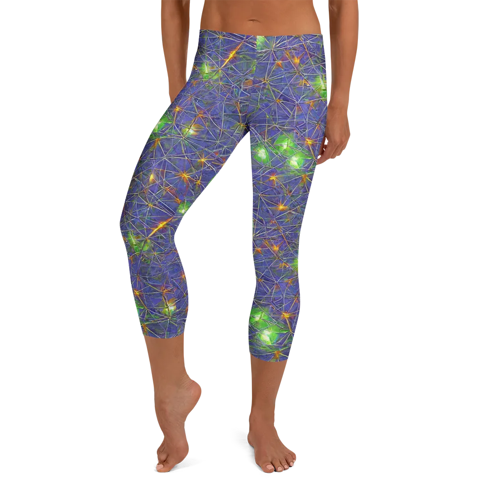 Violet Voltage on Capri Leggings — Front