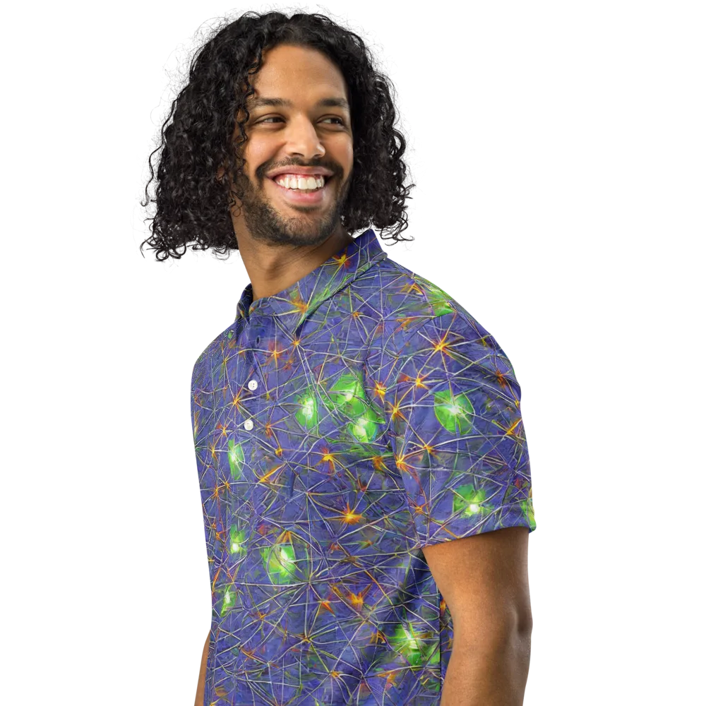 Violet Voltage on Men's Slim Fit Polo Shirt — Left Front