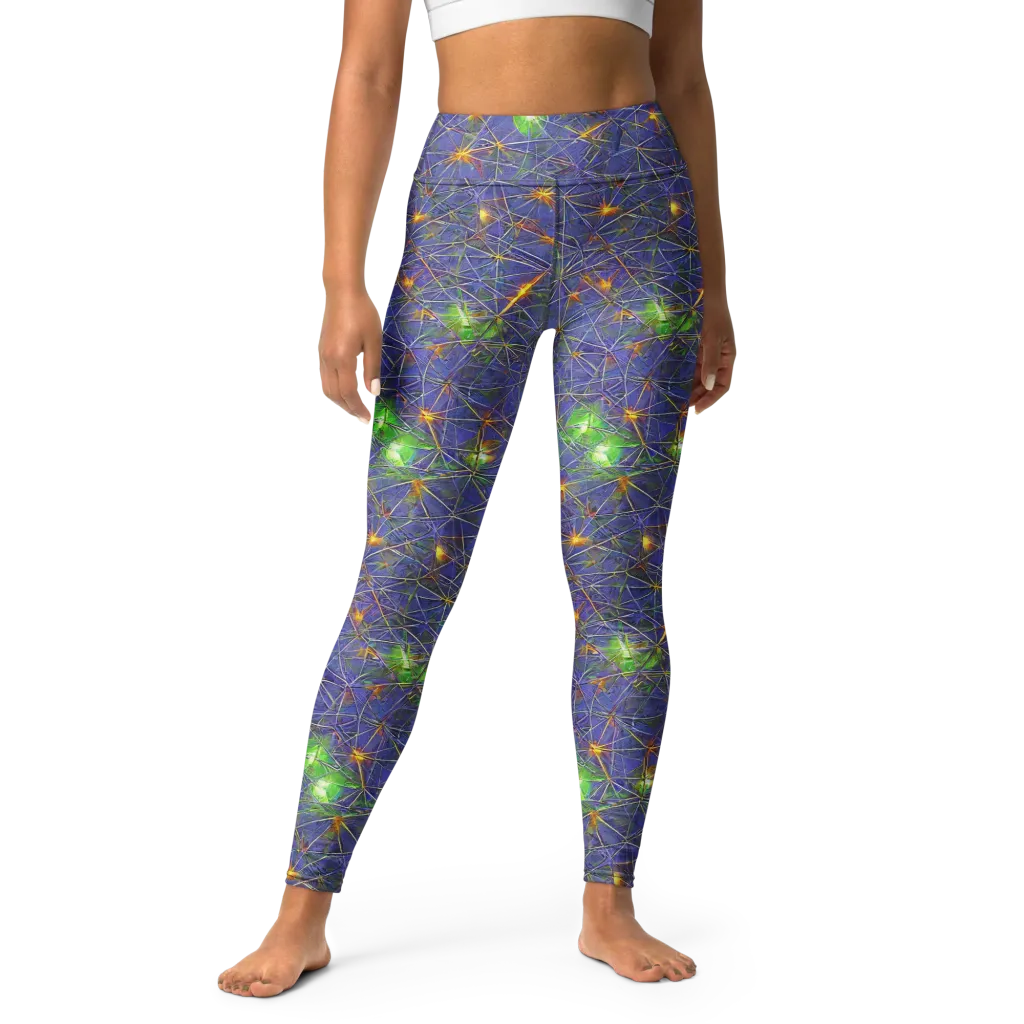 Violet Voltage on Yoga Leggings — Front