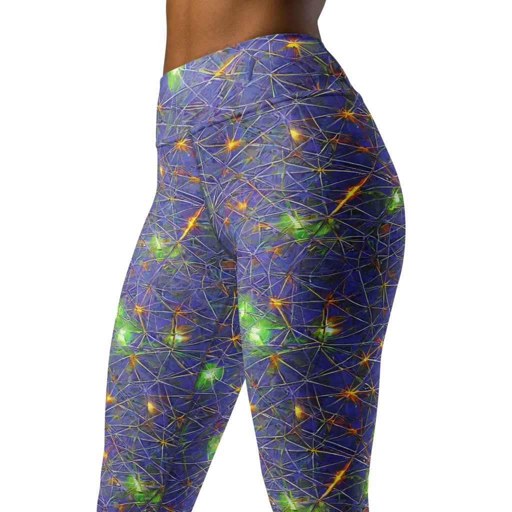 Violet Voltage on Yoga Leggings — Left Front
