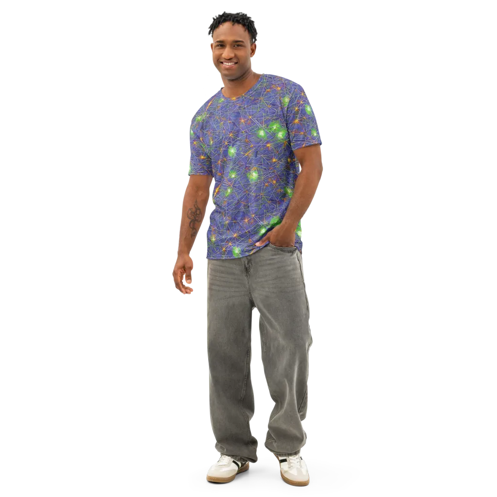 Violet Voltage on Men's Cotton Crew Neck T-Shirt — Front