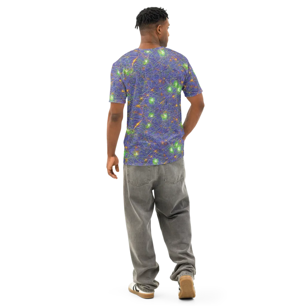 Violet Voltage on Men's Cotton Crew Neck T-Shirt — Back